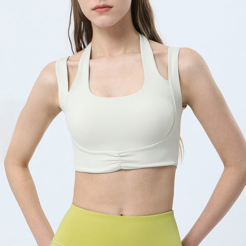 Shoulder shock resistant fitness bra