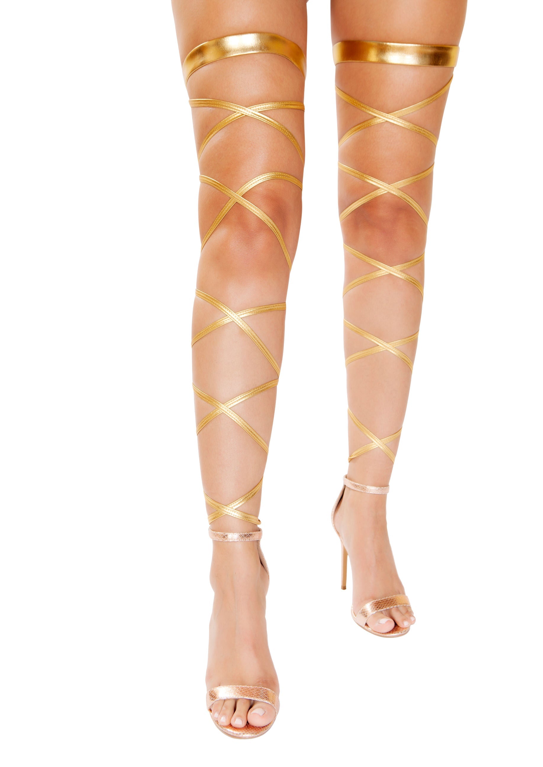 Gold Leg Wraps with Garters - 4929