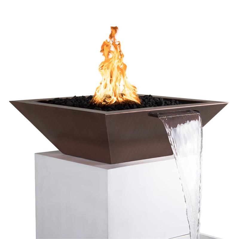  Maya Square Copper Gas Fire and Water Pit- 3 sizes available 