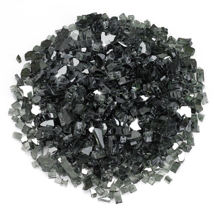  Black Reflective Fire Glass 1/4" 