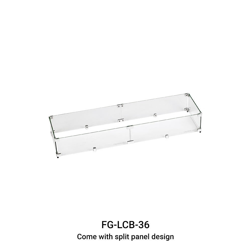  Linear Tempered Glass Wind Guard for 36" Pan 