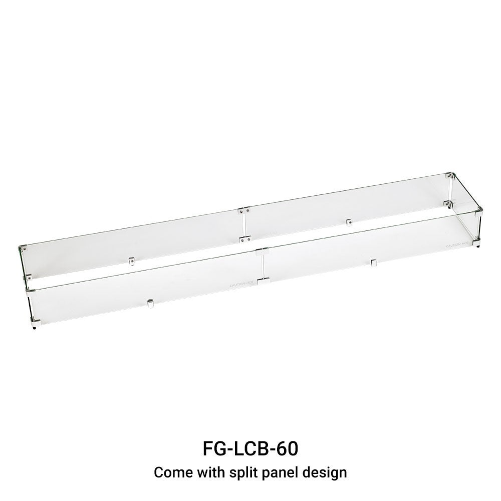  Linear Tempered Glass Wind Guard for 60" Pan 