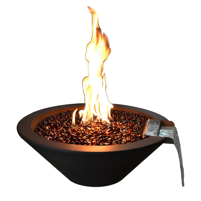  Cazo 31" Round Concrete Fire and Water Bowl 