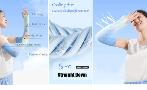 Sun Protection Cooling Arm Sleeves for Women