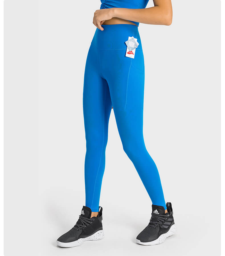 Lycra Antimicrobial Women Leggings with Pockets