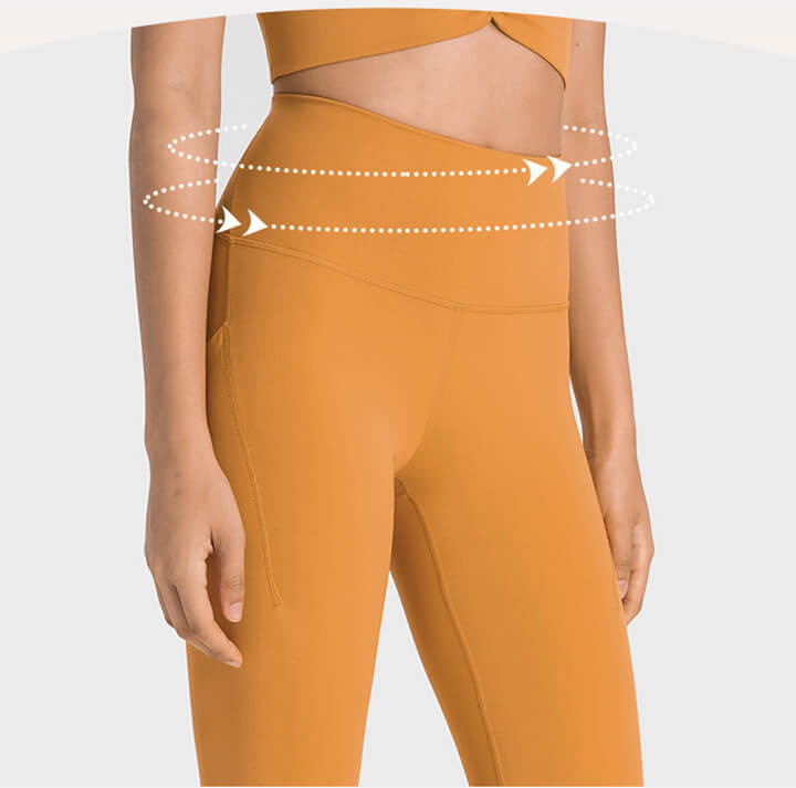 Lycra Antimicrobial Women Leggings with Pockets