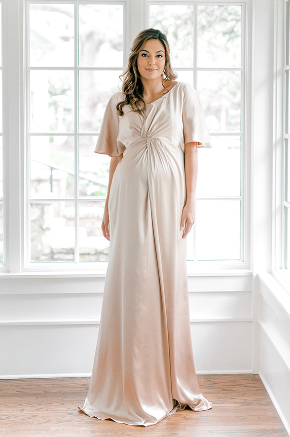 Maternity Gwen Satin Dress | Ready To Ship