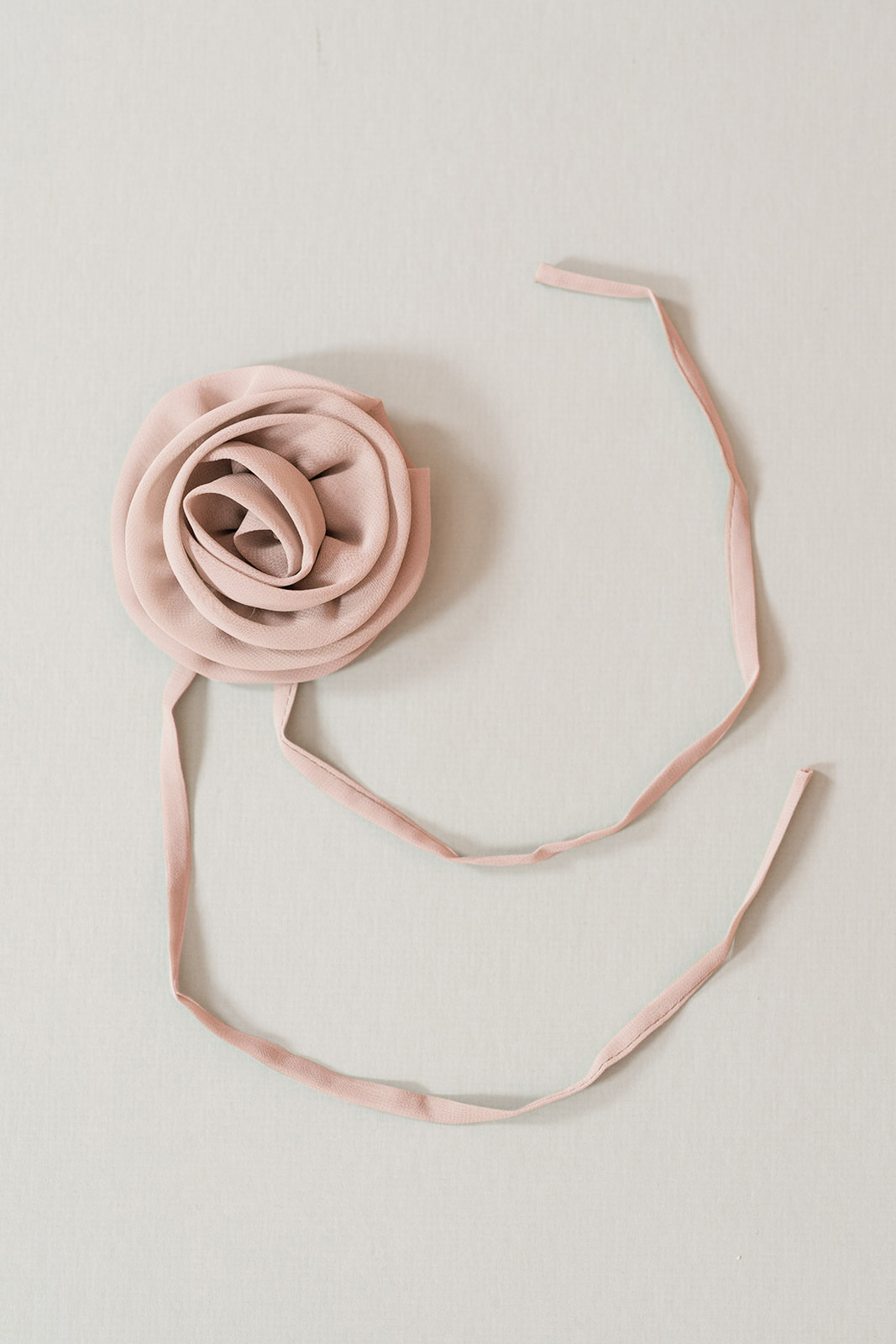 Chiffon Rose Neck Tie | Made To Order