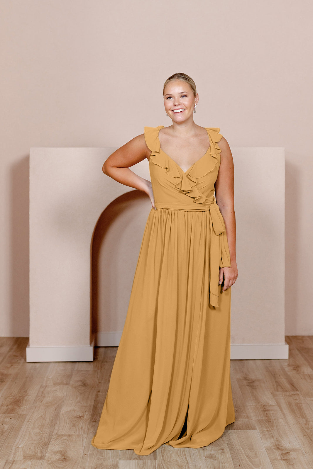 Valerie Chiffon Faux Wrap Dress | Made To Order