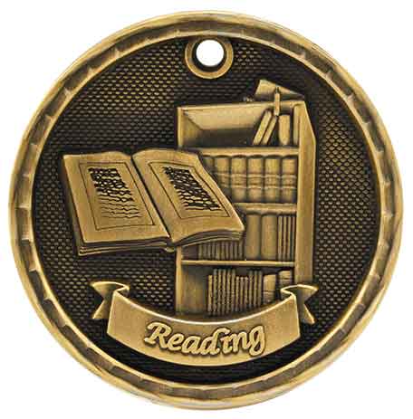 Antique 3D Reading Medal