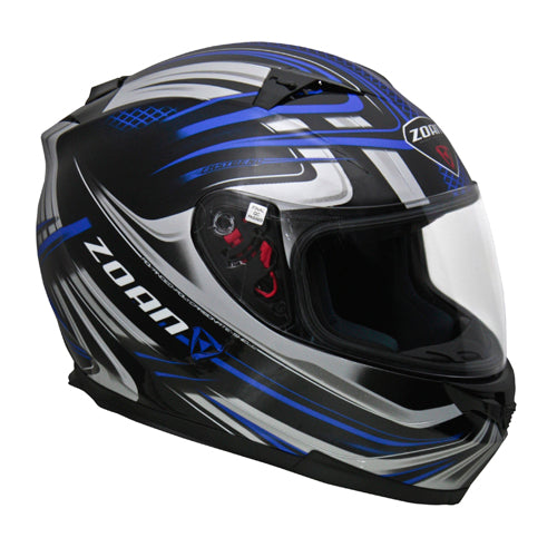 Zoan 035-213 Zoan Blade Svs M/c Helmet - Reborn, Blue -xs Size : X-Small, Color : Gloss Black / Blue Graphics