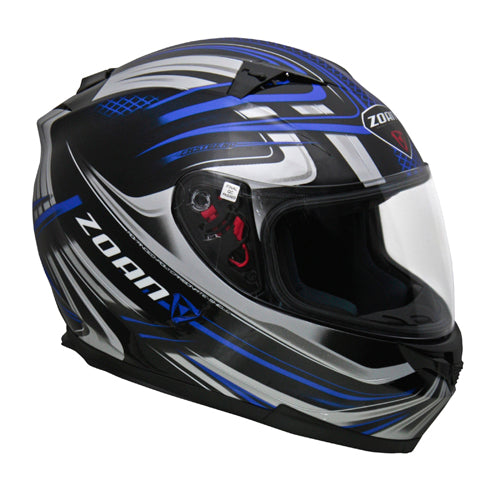 Zoan 035-218 Zoan Blade Svs M/c Helmet - Reborn, Blue -2xl Size : 2X, Color : Gloss Black / Blue Graphics