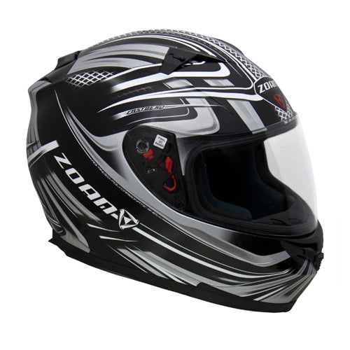 Zoan 035-283 Zoan Blade Svs M/c Helmet - Reborn, Silver -xs Size : X-Small, Color : Gloss Black / Silver Graphics