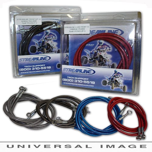 Streamline Front Red Honda Stainless Steel Brake Line