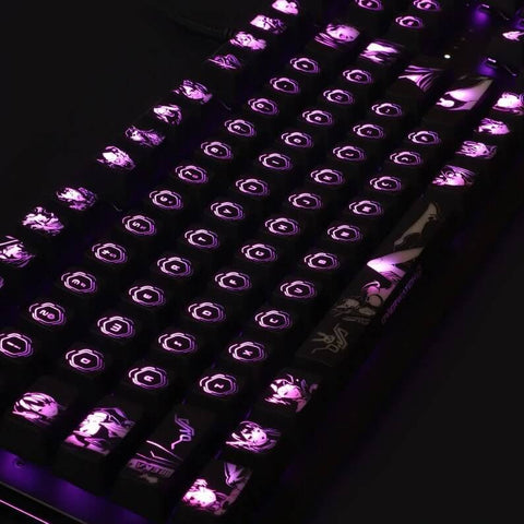 Backlit RGB D.Va Overwatch Keycaps Set Premium Bunny Sexy PBT Corsair K70 K95 Razer ANSI Mechanical Keyboard Black Japanese Gaming Artisan