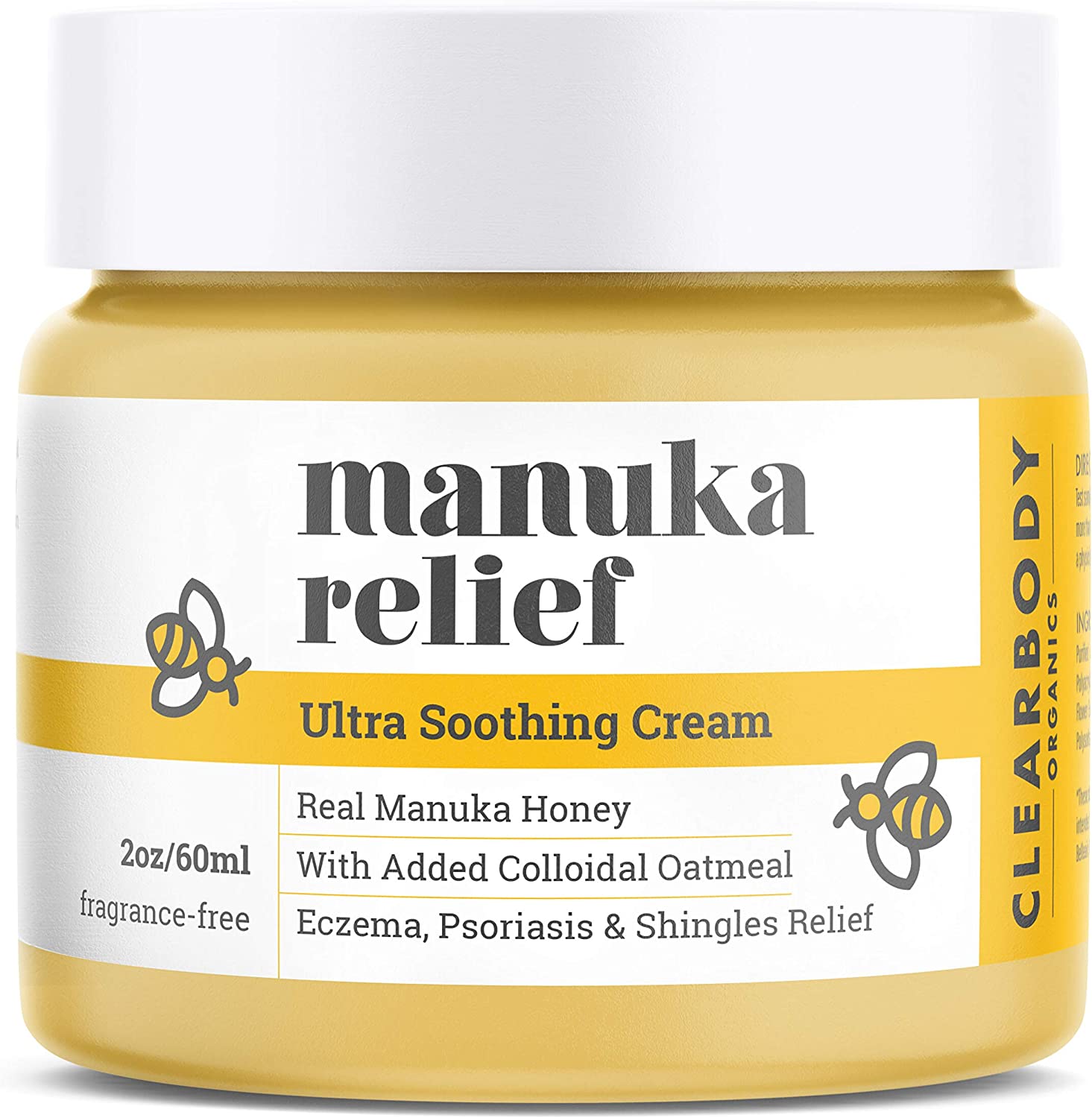 Eczema Psoriasis Cream for Dry Itchy Cracked Irritated Skin- Manuka Honey & Colloidal Oatmeal