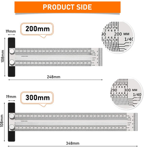 Tootock Measuring T-SQUARE RULER 200mm WM163