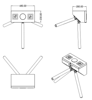 Semi-automatic Vertical Tripod Turnstile HC-TRI-3M11