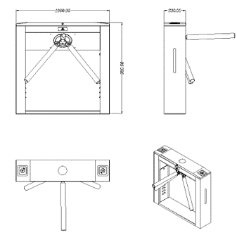 Semi-automatic Bridge Access Control Tripod Turnstile: HC-TRI-3M14