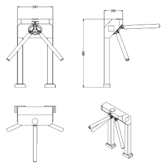 Semi-automatic Vertical Tripod Turnstile HC-TRI-3M12