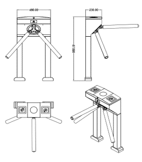 Semi-automatic Vertical Tripod Turnstile: HC-TRI-3M13