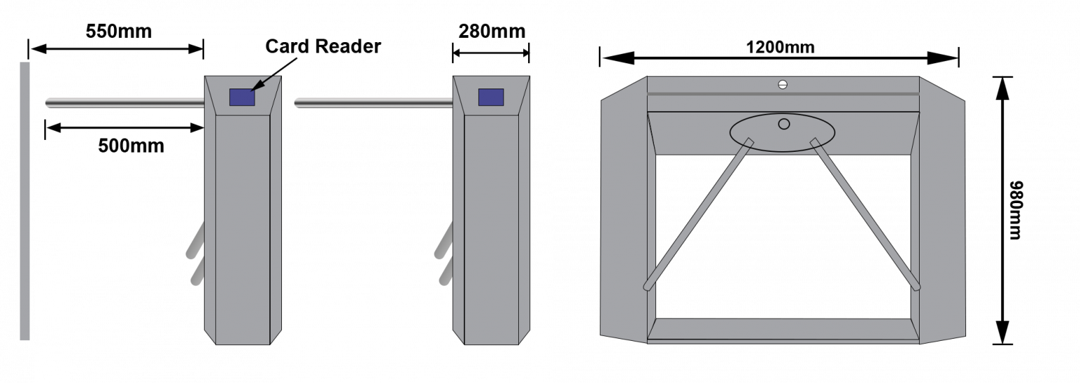 Security Tripod Turnstile with Access Control: UT550D