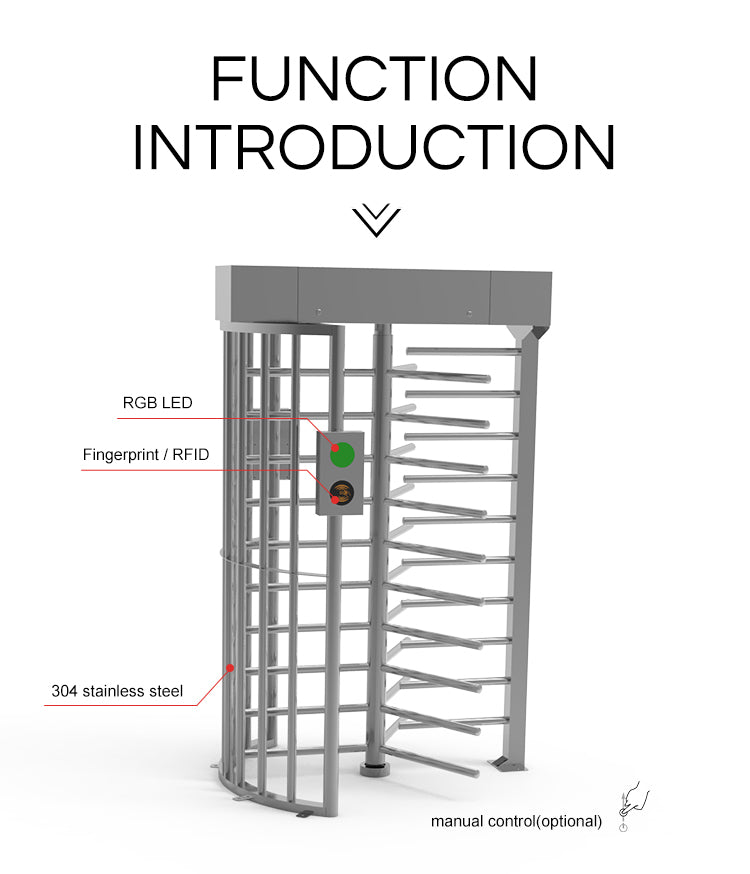 Full Height Turnstile Security Gate For Business: HC-FHT-6M61