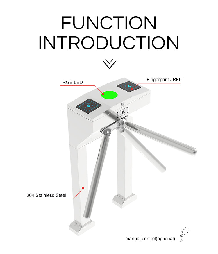 Semi-automatic Vertical Tripod Turnstile: HC-TRI-3M13