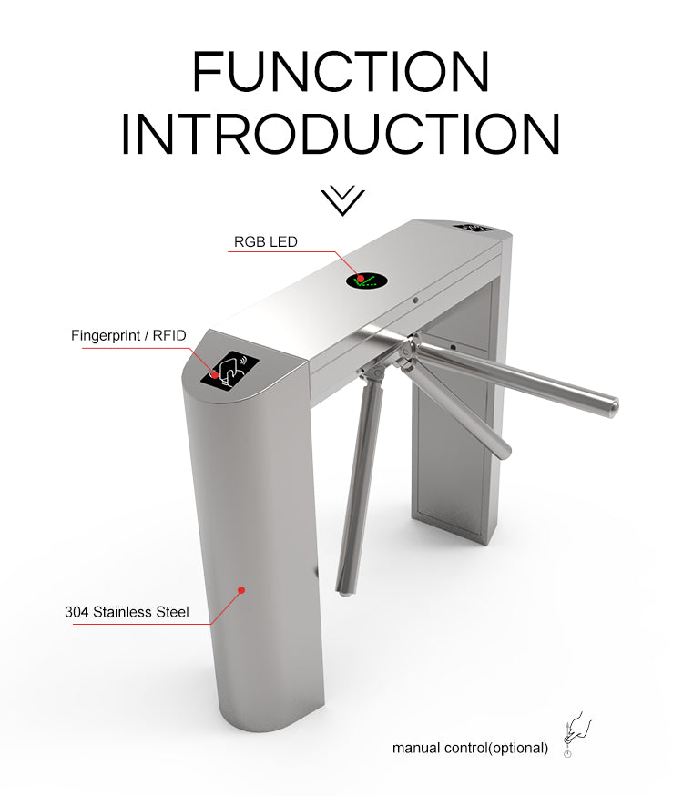 Semi-automatic Bridge Full Security Tripod Turnstile HC-TRI-3M16