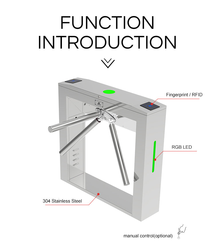 Automatic Vertical Tripod Turnstile with Access Control: HC-TRI-6M11