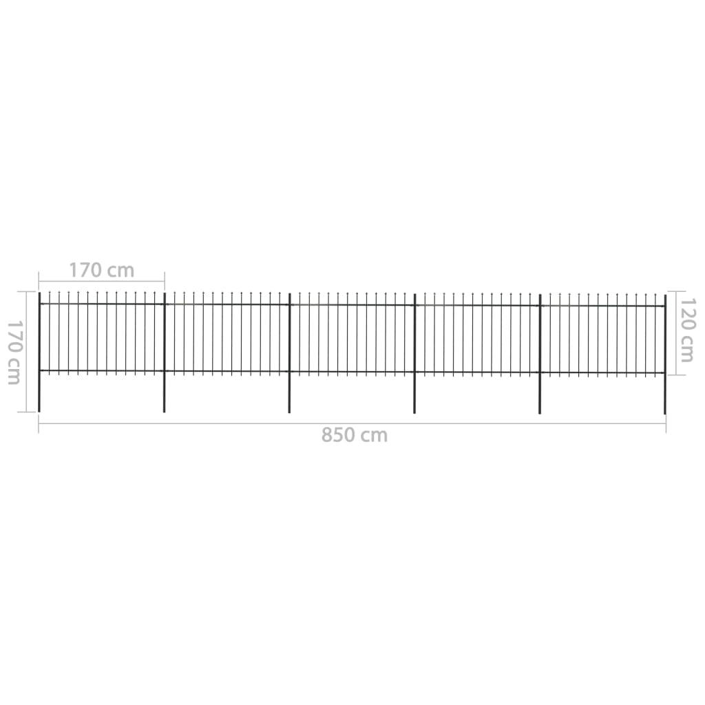 Garden Fence with Spear Top Steel 334.6