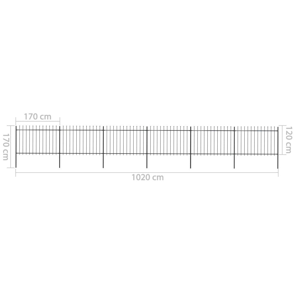 Garden Fence with Spear Top Steel 401.6