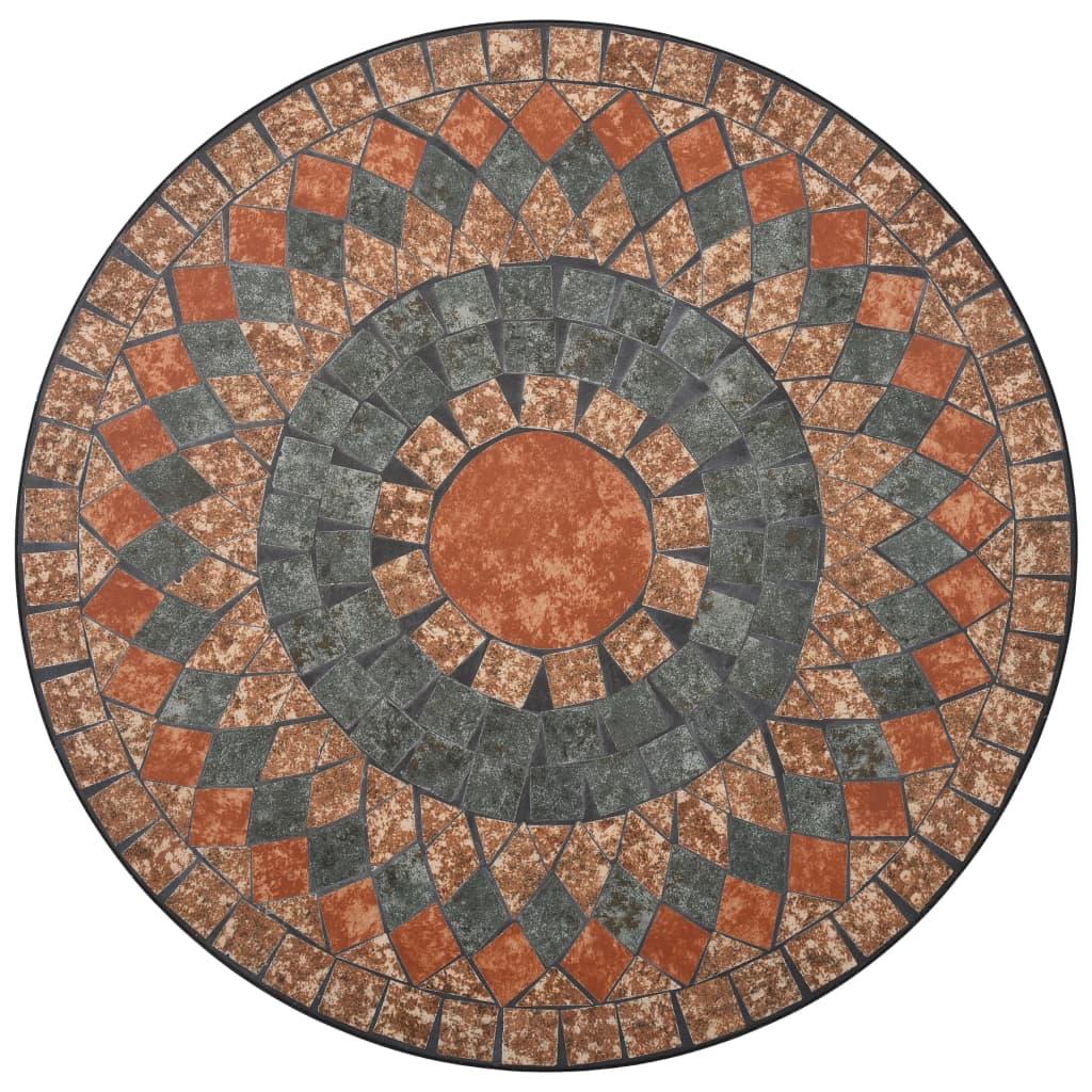 Mosaic Bistro Table Orange/Gray 23.6