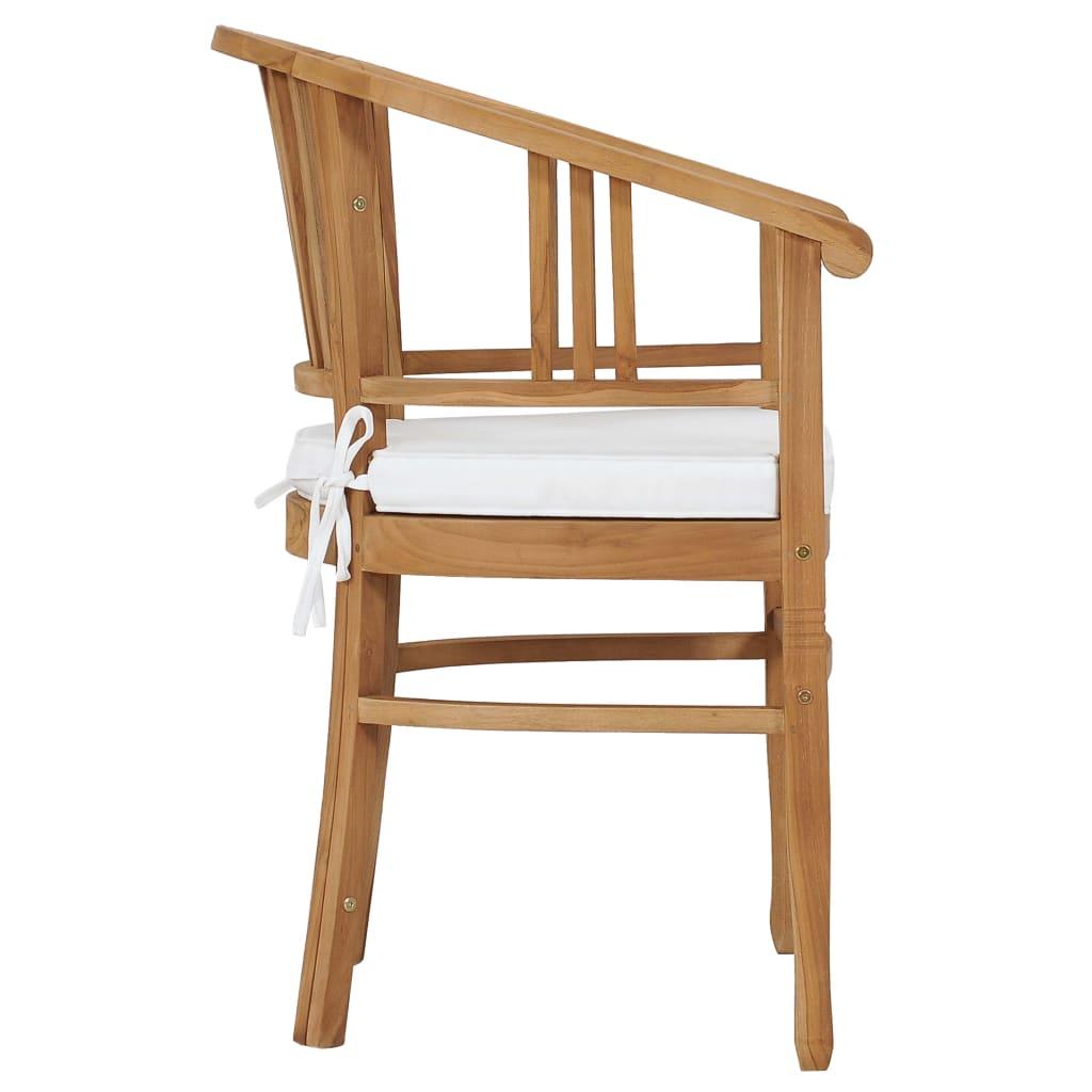 Patio Chairs with Cushions 2 pcs Solid Teak Wood