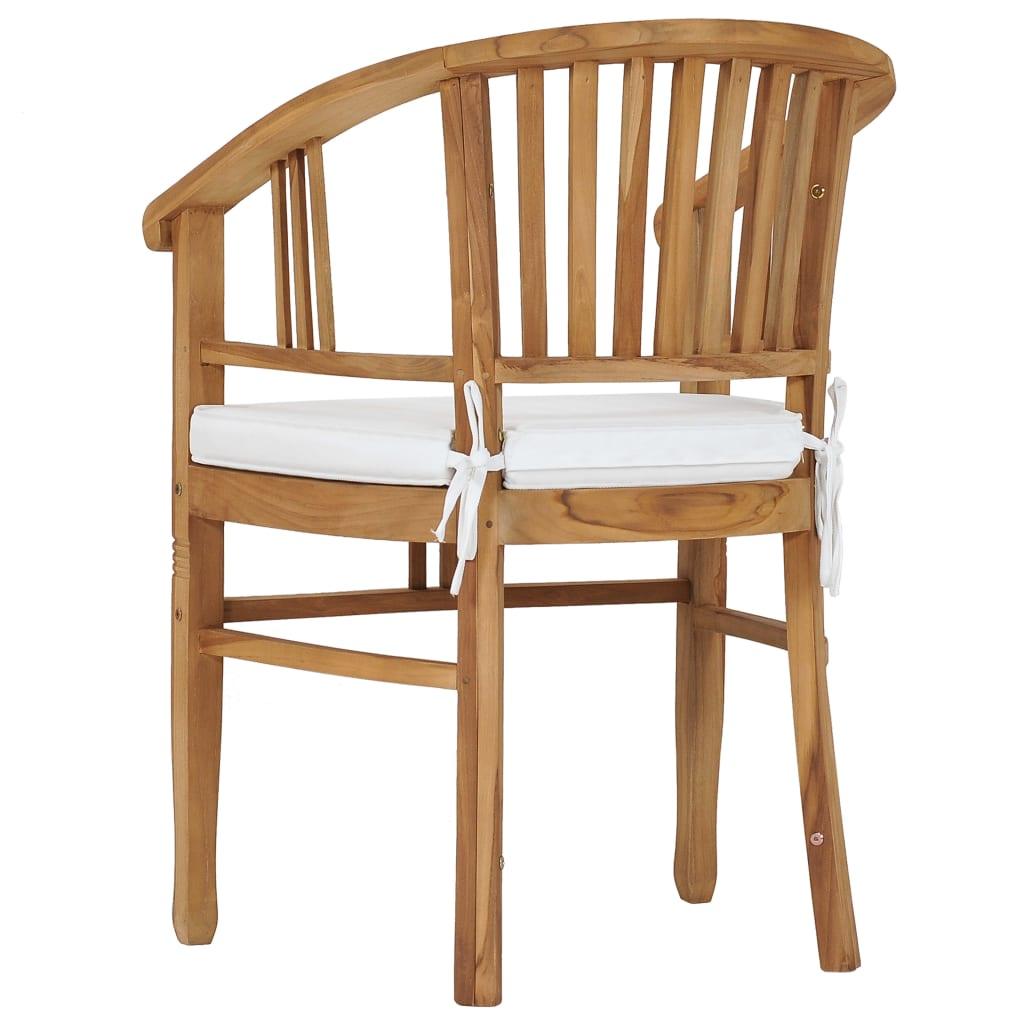 Patio Chairs with Cushions 2 pcs Solid Teak Wood