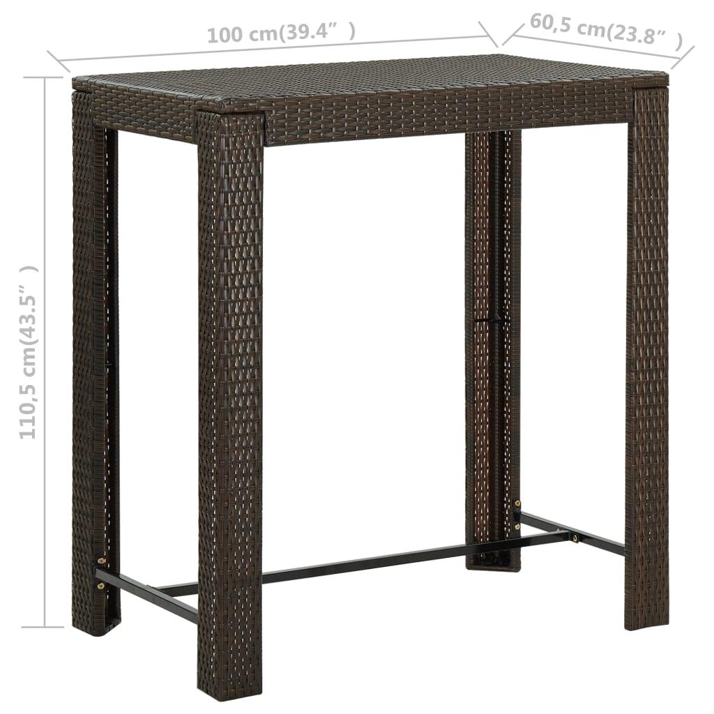 Patio Bar Table Brown 39.4