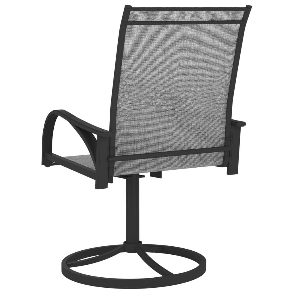 Patio Swivel Chairs 2 pcs Textilene and Steel Gray