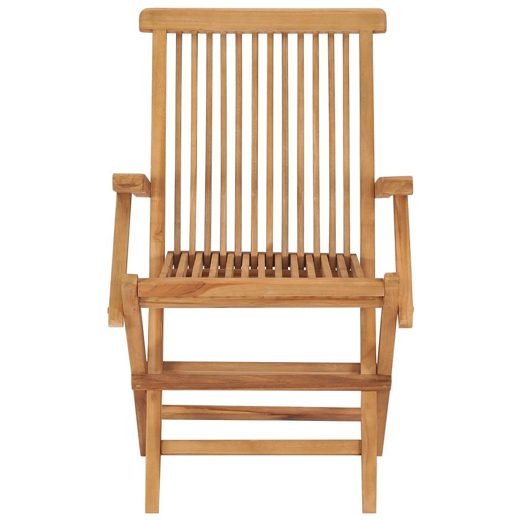 Folding Patio Chairs 3 pcs Solid Teak Wood