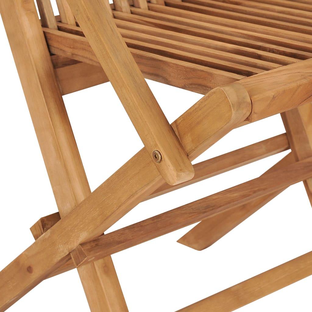 Folding Patio Chairs 3 pcs Solid Teak Wood