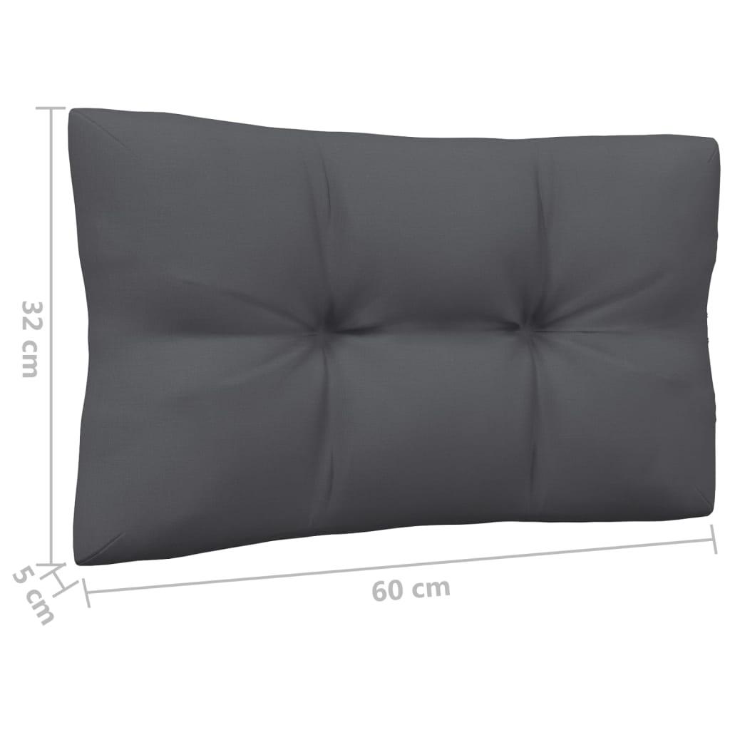 Patio Middle Sofa with Anthracite Cushions Gray Solid Pinewood