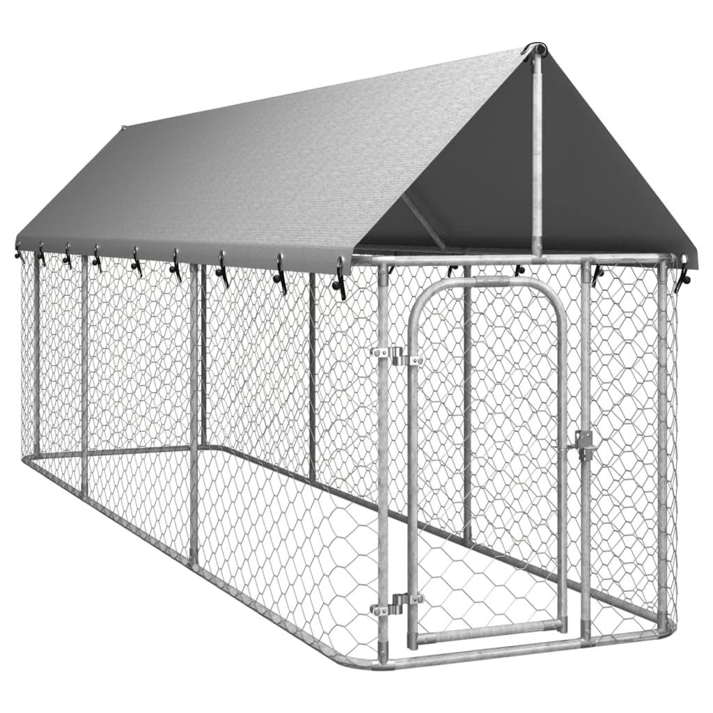 Outdoor Dog Kennel with Roof 157.5