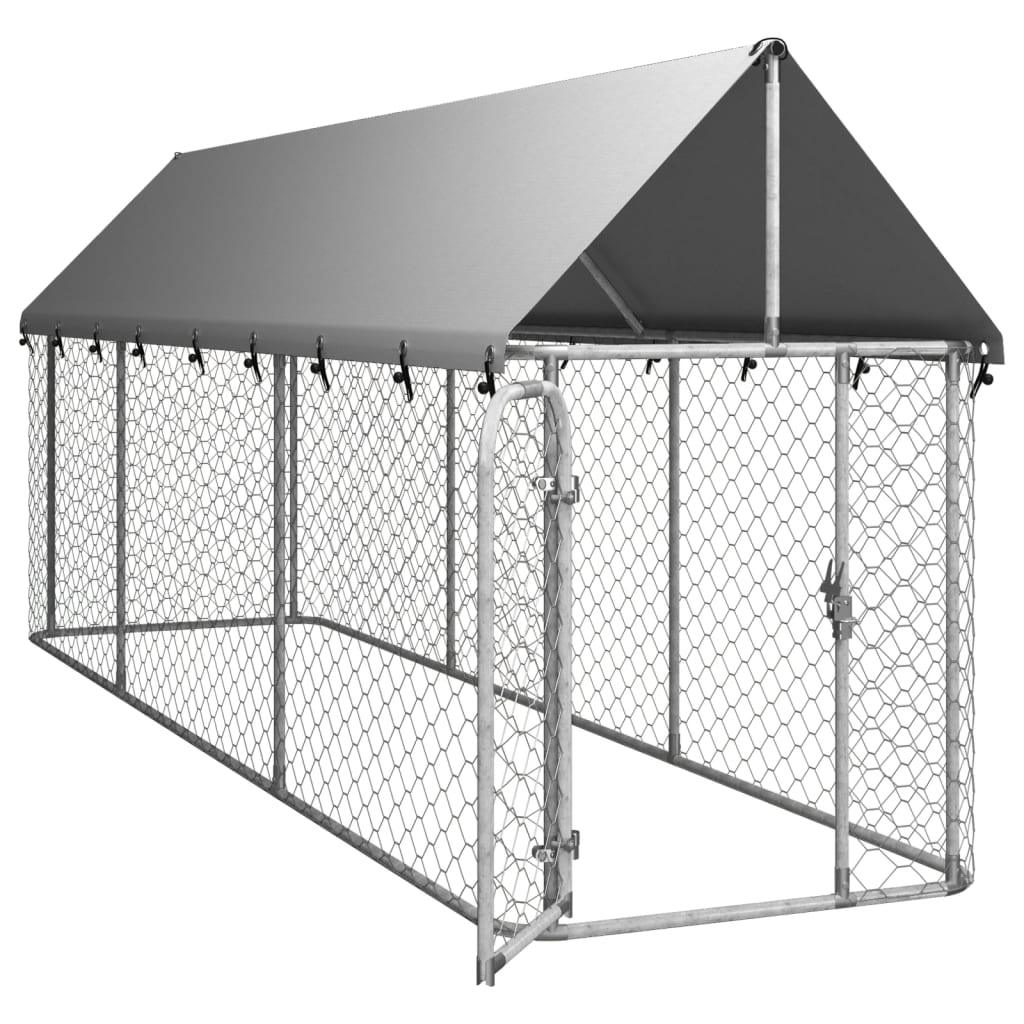 Outdoor Dog Kennel with Roof 157.5