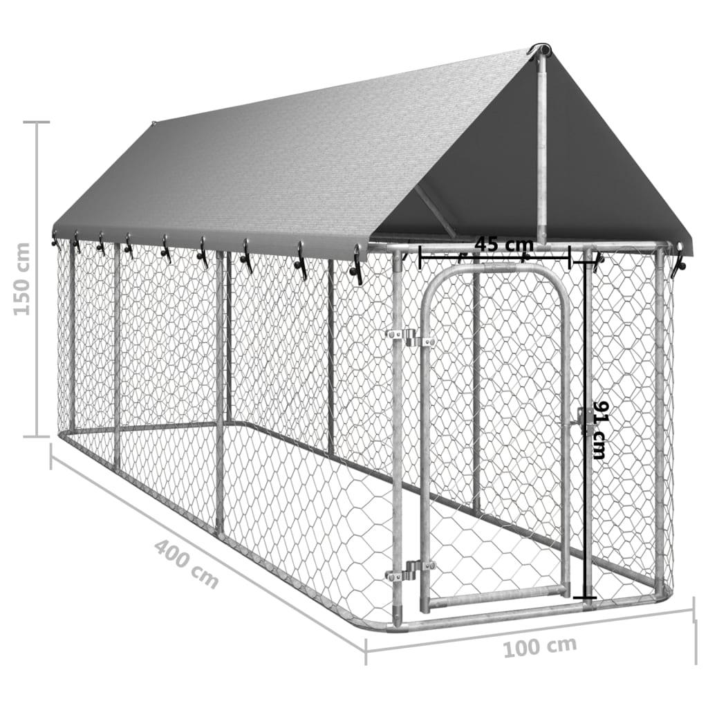 Outdoor Dog Kennel with Roof 157.5