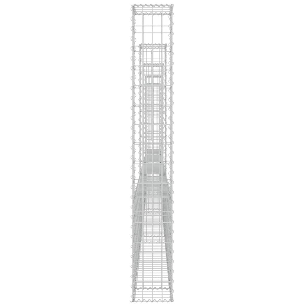 U-shape Gabion Basket with 5 Posts Iron 196.9