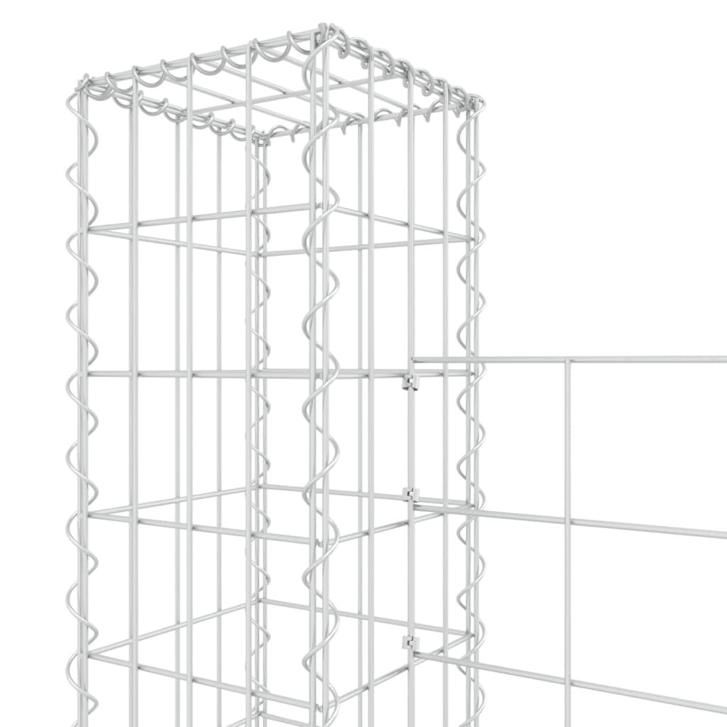 U-shape Gabion Basket with 5 Posts Iron 196.9