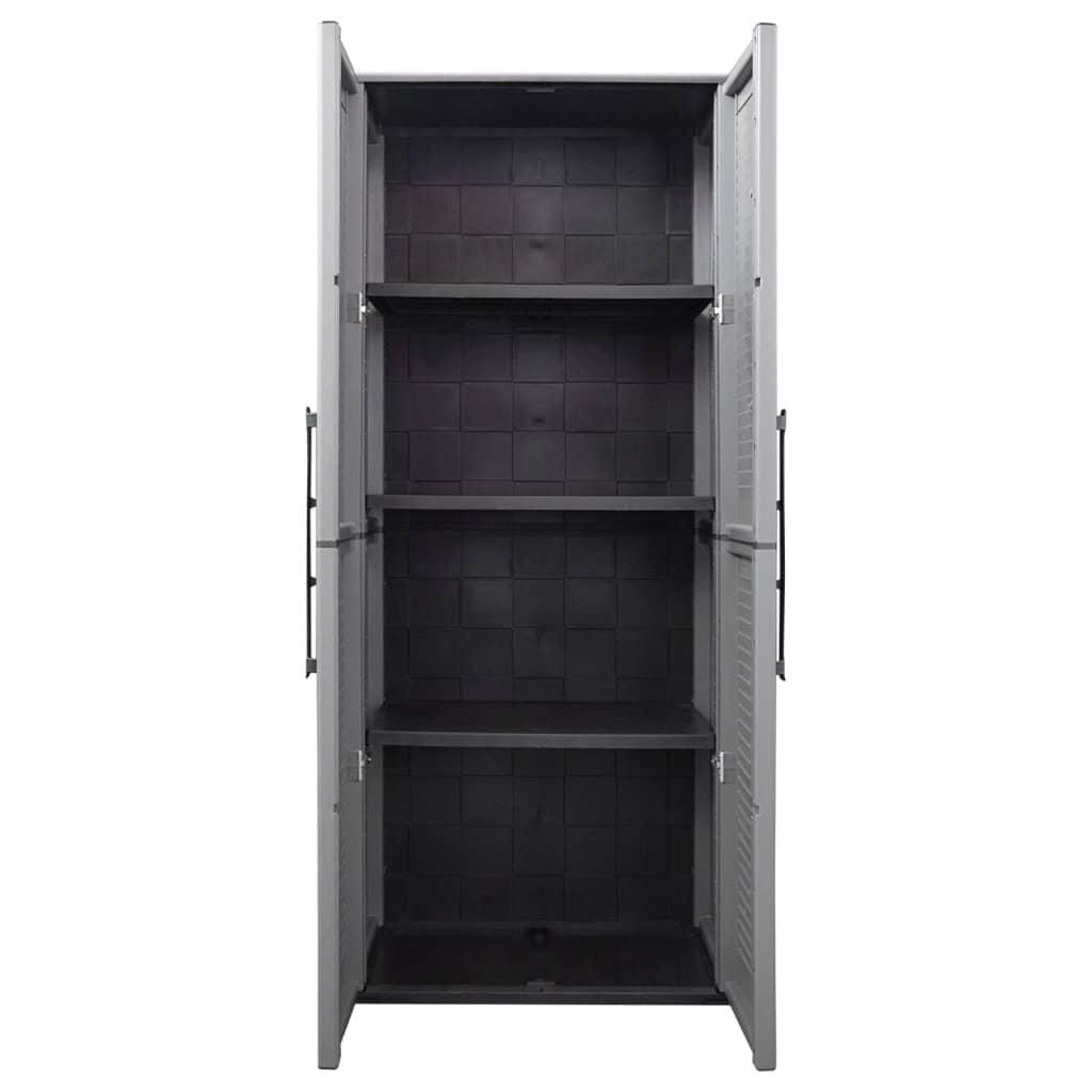 Garden Storage Cabinet Gray and Black 26.8