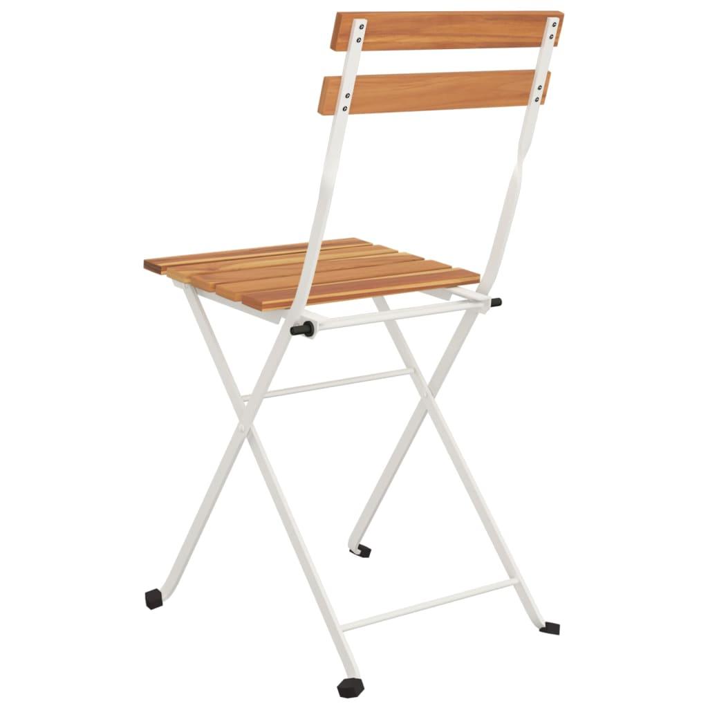 Folding Bistro Chairs 6 pcs Solid Wood Acacia and Steel