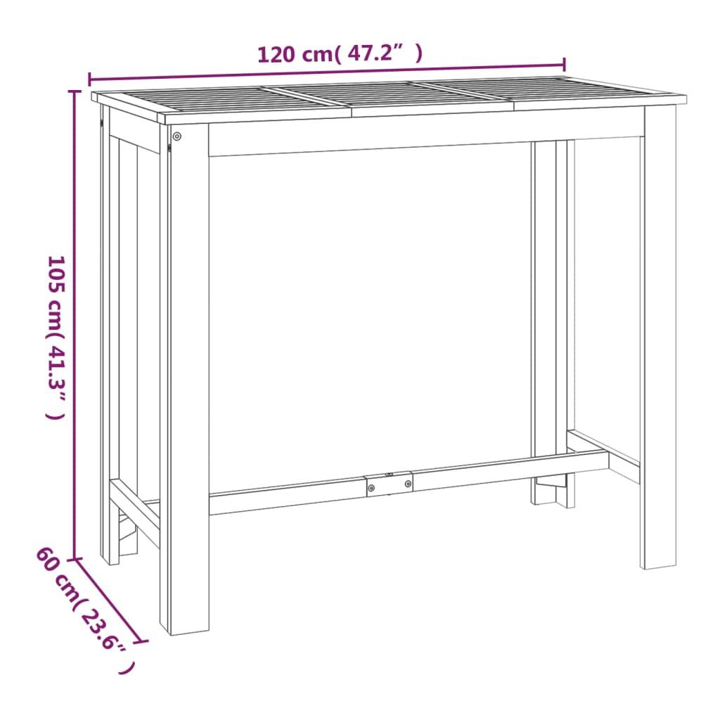 Patio Bar Table 47.2