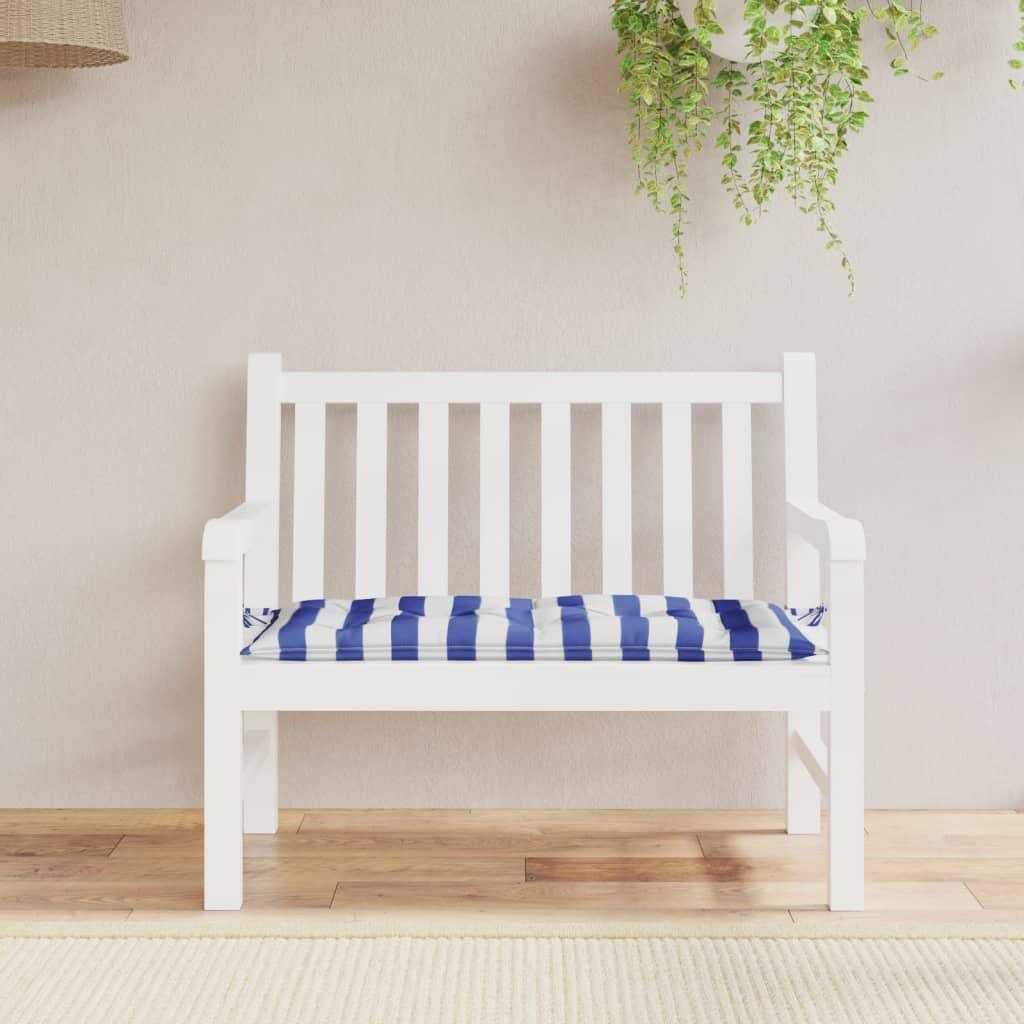 Garden Bench Cushion Blue&White Stripe 39.4