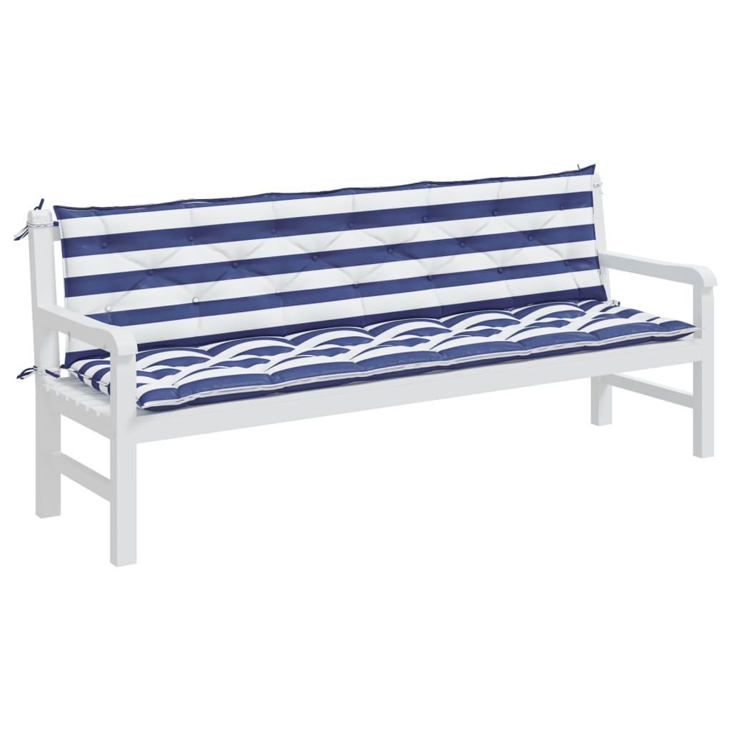 Garden Bench Cushions 2pcs Blue&White Stripe 78.7